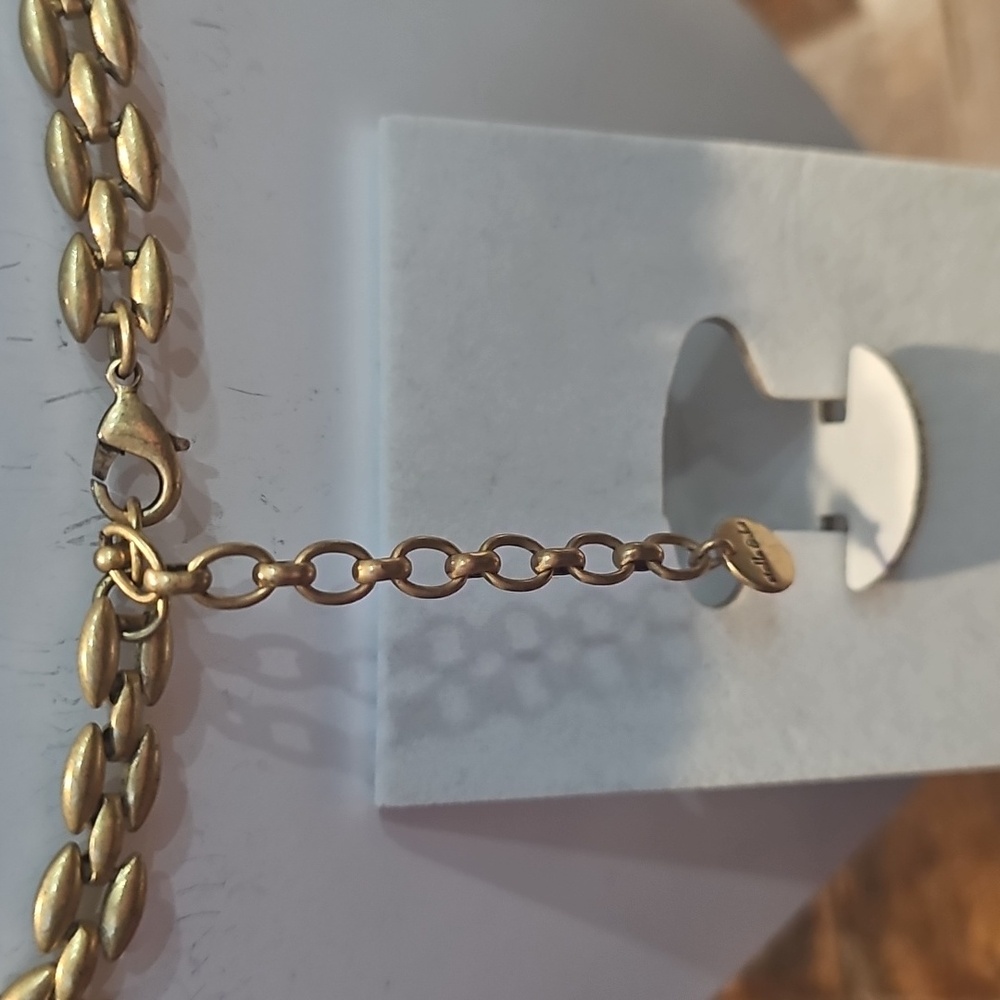 Stella & Dot Crystal Drop Brass Necklace - Picture 4 of 7